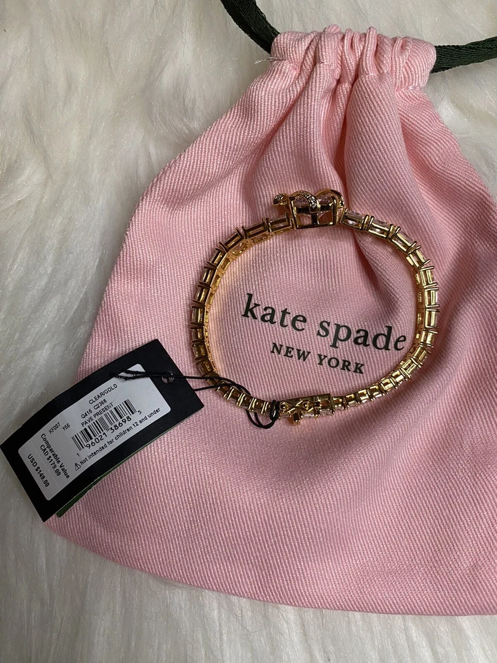 Kate Spade Pave Present Tennis Bracelet Cubic Zirconia New - Image 2 of 3