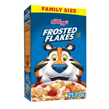 Kellogg's Frosted Flakes Breakfast Cereal, Fat Free, Family Size, 21.7 oz.
