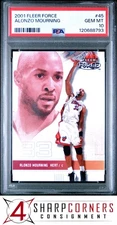 2001 FLEER FORCE #45 ALONZO MOURNING HEAT HOF POP 1 PSA 10