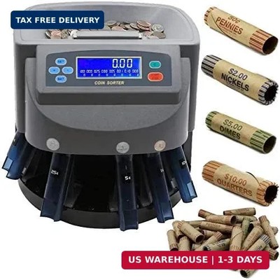 Electronic USD Coin Sorter and Counter with LCD Display, Sorts 270 Coins Per Min