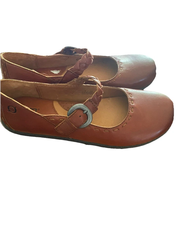 Zapatos Mary Jane BORN, para mujer de cuero nobuck marrón, talla 8. Foto 3 de 4