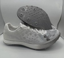 Under Armour Shakedown Elite Track Spikes White Grey Men  s 5.5 NEW