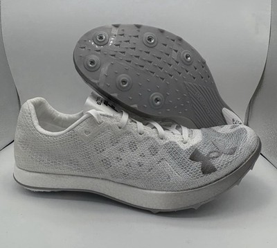 Under Armour Shakedown Elite Track Spikes White Grey Men s 5.5 NEW