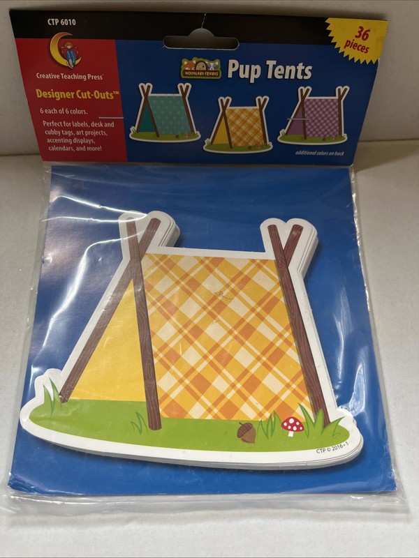 Creative Teaching Press Woodland Friends Pup Tents Camping Classroom Cut Outs