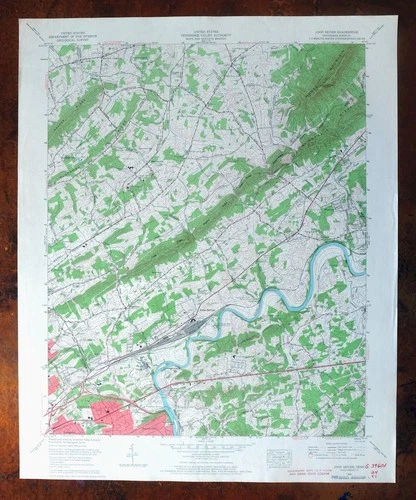 1968 John Sevier Tennessee USGS Topo Map: Knoxville (Vintage Print) - product listing photo
