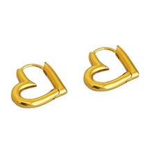 Heart Hoop Earrings - 14K Hypoallergenic for Sensitive Ears For Gold