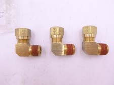 3 Pack Parker VS269NTA-10-8 5/8" Tube x 1/2" MPT 90° Brass DOT Air Brake Fitting