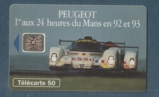 télécarte 50 Peugeot 905 1er aux 24 heures du Mans 1992 / 93