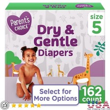 Dry Gentle Diapers Size 5 162 Count Hypoallergenic Soft Liner Leak Protection US