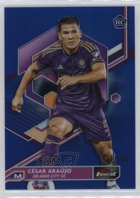 2023 Finest MLS Blue Refractor /150 Cesar Araujo César Araújo #46 Rookie RC 3n1