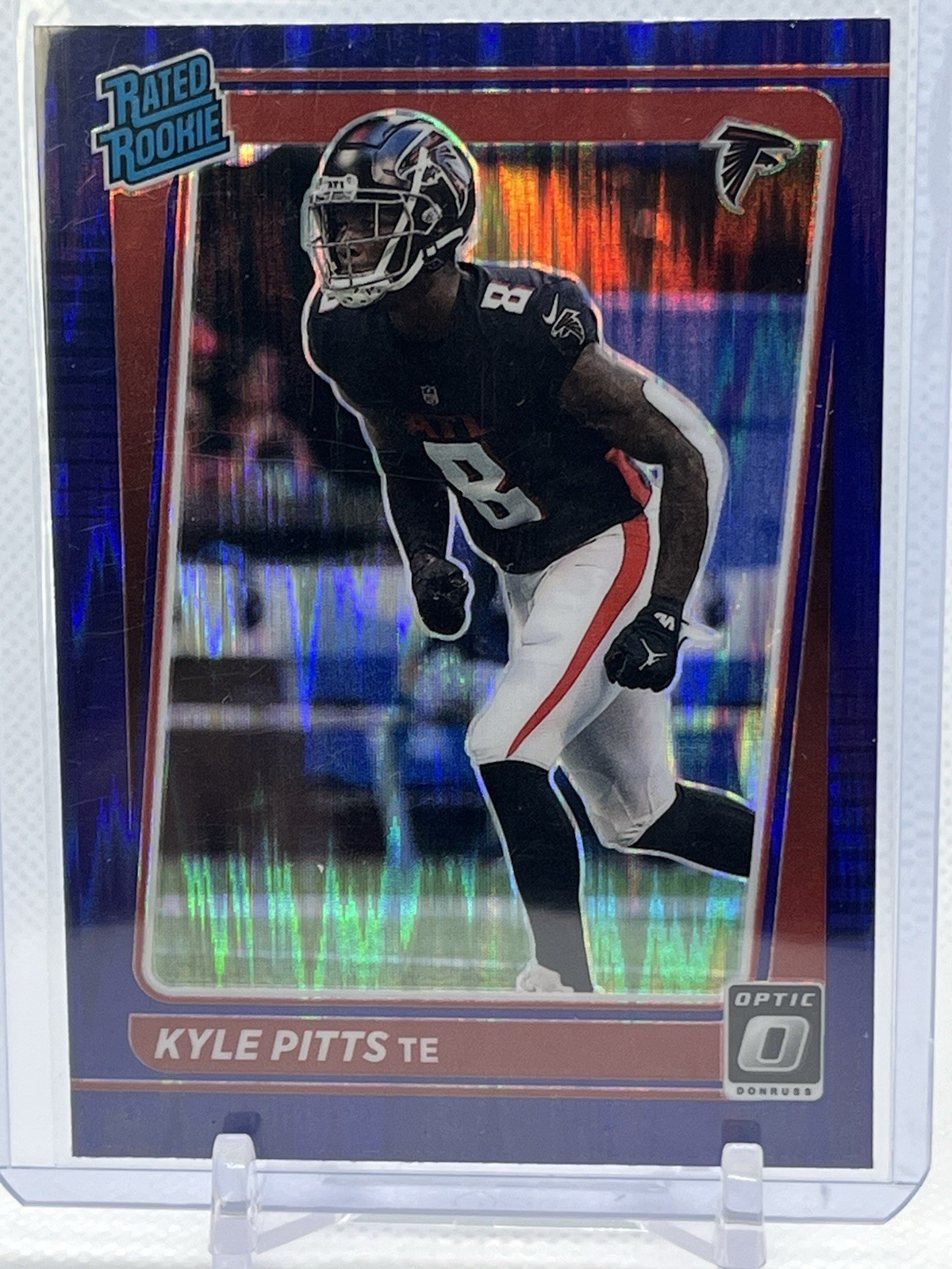 2021 Panini Donruss Optic - Rated Rookie Kyle Pitts #211 Purple Shock Prizm (RC)