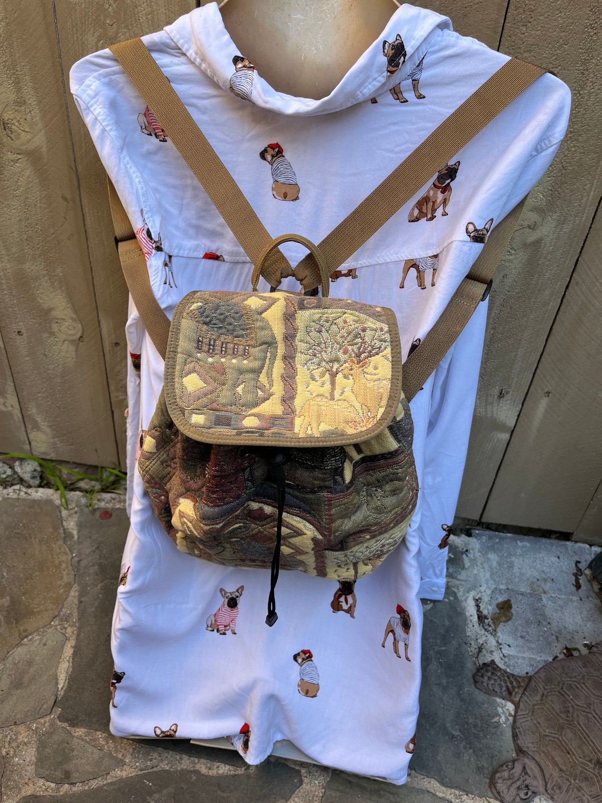 Nancy Lee Anderson Accessories Small Elephant Deer Tapestry Backpack - 9" x 8.5" thumbnail 3