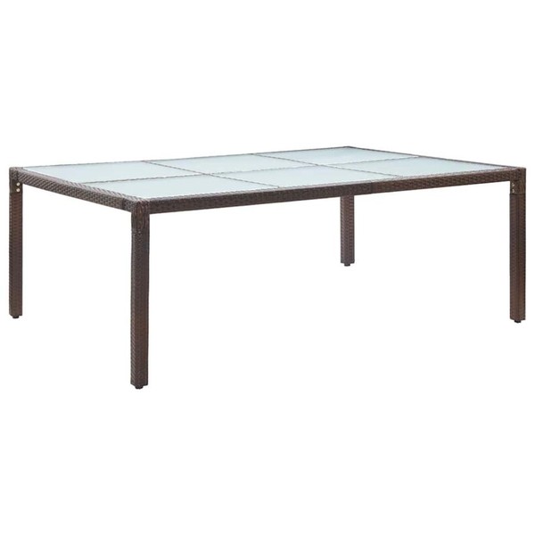 Garten-Esstisch Braun 200X150X74 Cm Poly Rattan-image