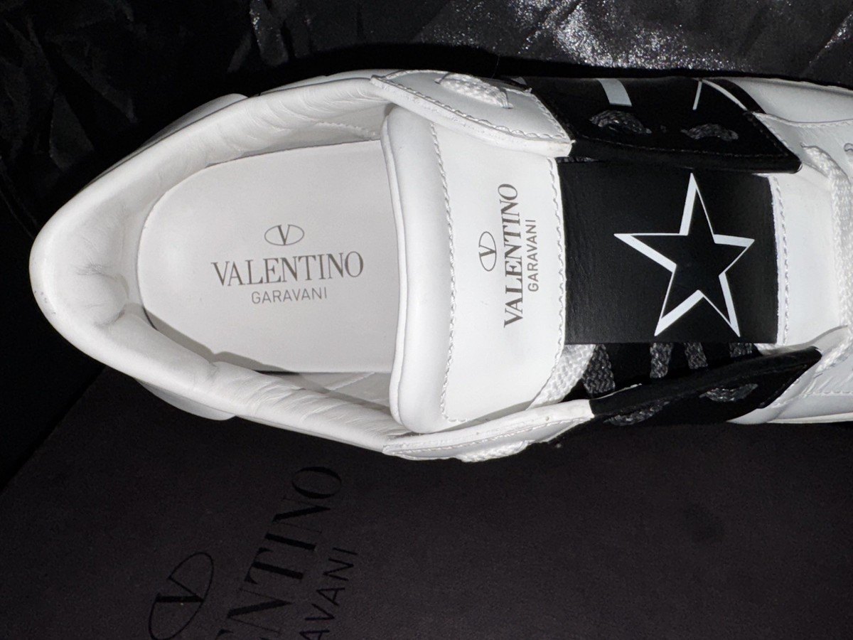 Valentino Garavani VLTN Star Open Sneakers White Black Sneakers