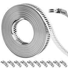 16 FT DIY Hose Clamps Assortment Kit,304 Stainless Steel Hose Clamps  Worm Gear D