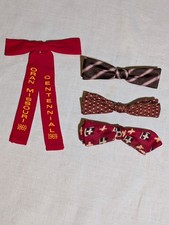 Mid Century Bow Tie Lot Clip On Skinny Style Ormond NYC Oran Missouri Ribbon Bow