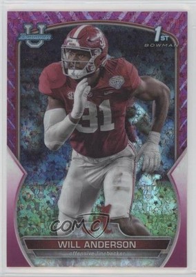 2022 Bowman U Chrome Fuchsia Mini-Diamond Refractor 75/150 Will Anderson #52 0b3