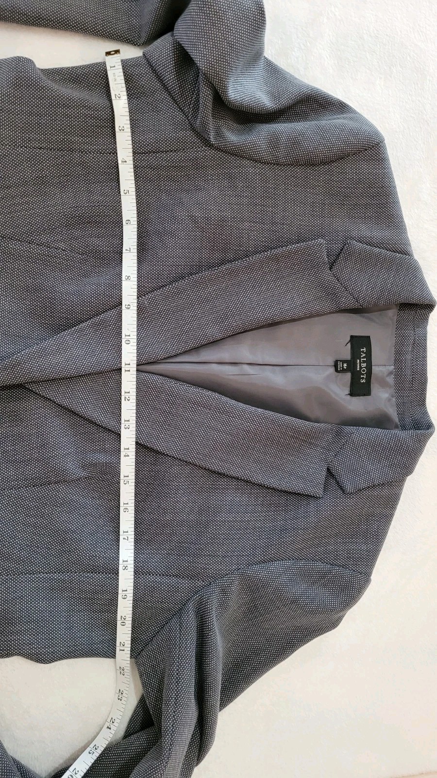 Talbots Linen Blazer Jacket Solid Gray One-Button… - image 14