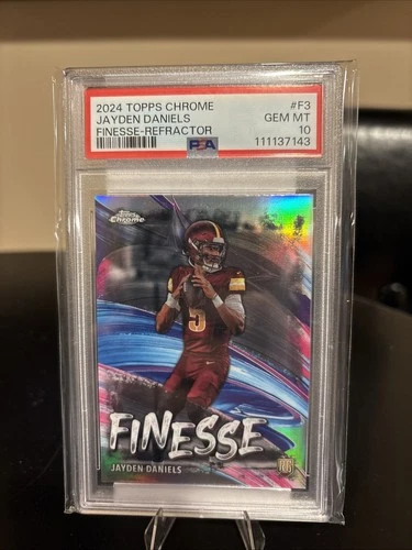 2024 Topps Chrome - Finesse Jayden Daniels #F-3 Refractor (RC) PSA 10
