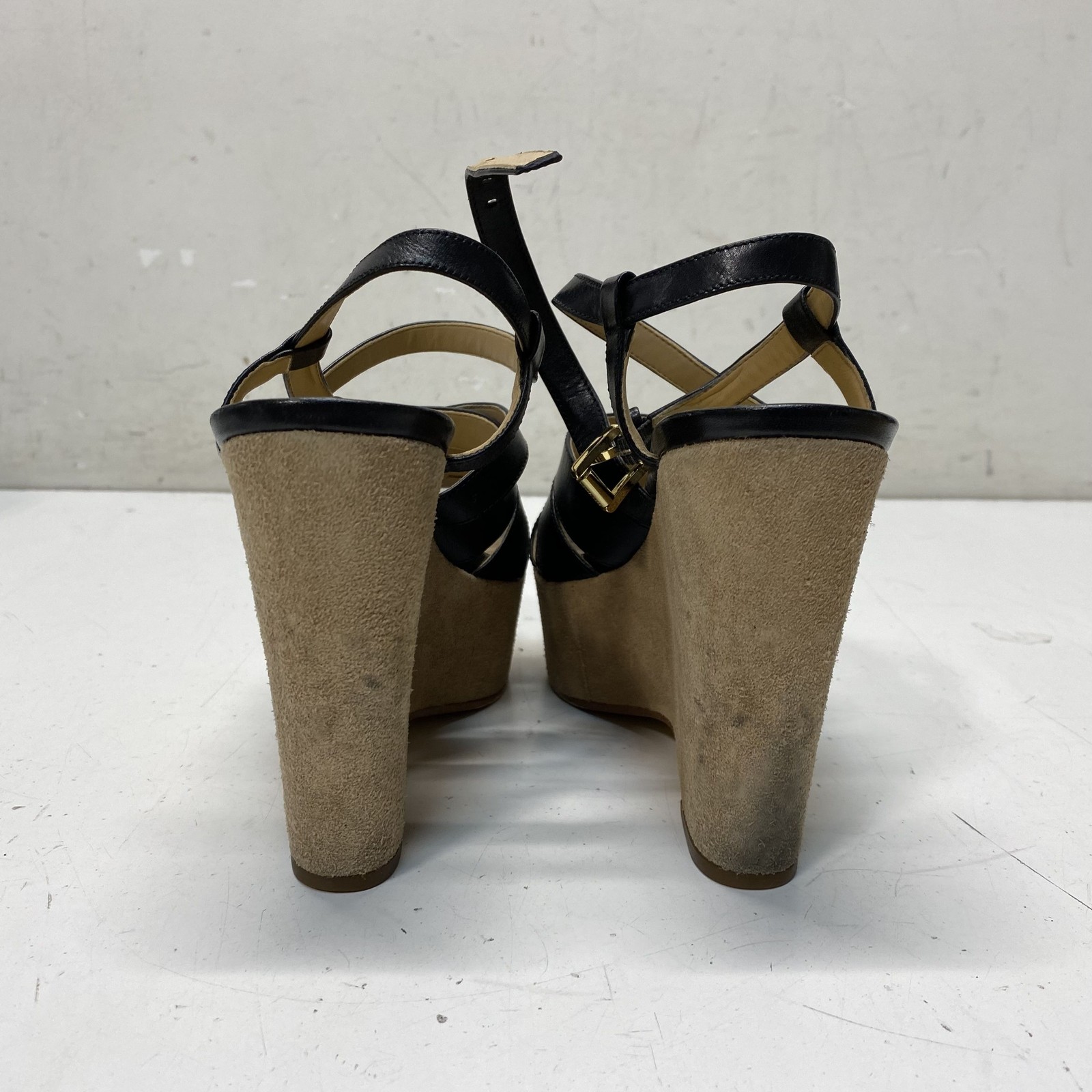 Michael Kors Black Solid Strappy Platform Wedge S… - image 4