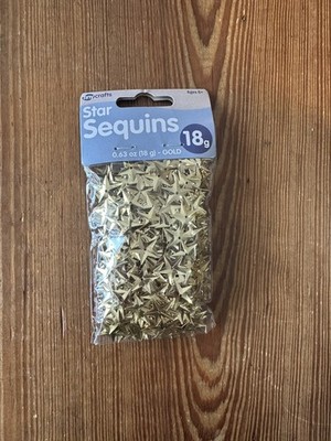 Tiny Crafts -Gold Star Sequins For Crafting, Sewing & Card Making .63 ounces