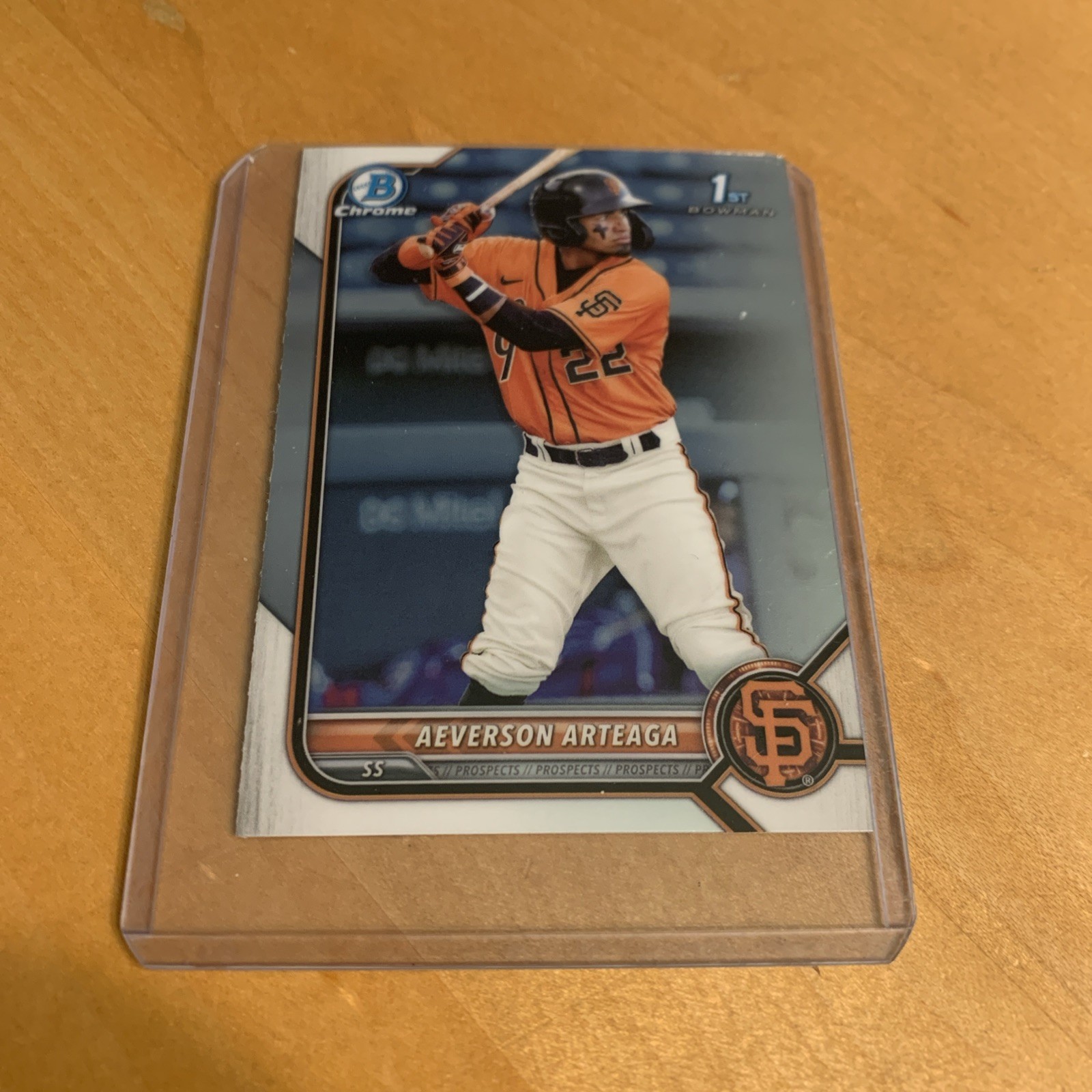 2022 Bowman #BCP-82 Aeverson Arteaga Chrome Prospects Card San Francisco Giants