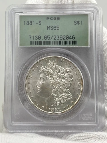 1881-S $1 Morgan Dollar 90% Silver OGH PCGS MS65 US Coin