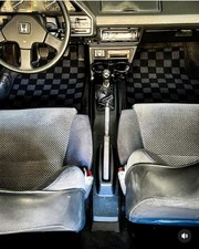 P2m For Honda Civic Crx 1984-87 Race Front Only Floor Carpet Mats Checkered