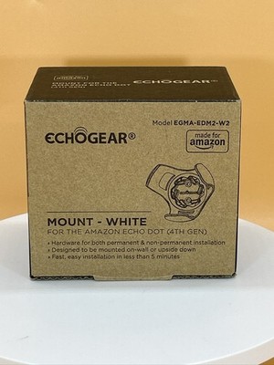 Echogear Wall Mount for Echo Dot 4th Gen White. For Amazon. Hardware. Mounted.