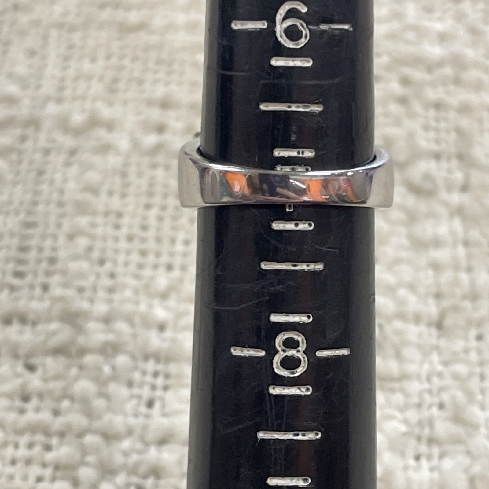 Silver Toned Rectangular Clear Gem Flanked Orange… - image 5