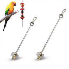 Bird Cage Food Holder - 2 Pcs Stainless Steel Parrot Fruit Vegetable Skewer Bird