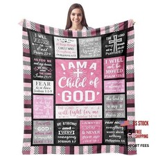 I Am a Child of 60"x50" - Pink Christian Blanket for Women
