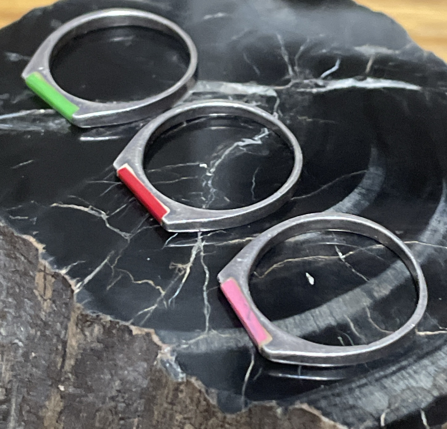 Three Sterling Silver Stackable Rings Size 6 - image 3