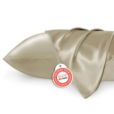 Bedsure Satin Pillowcase 2 Pack Similar to Standard 20" x 26" , 06 - Khaki