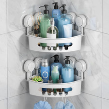 TAILI Shower Corner Shelves 2 Pack Corner Shower Caddy Suction Bathroom Shelf Sm