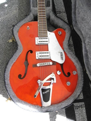 GRETSCH ANNIVARSARY ORANGE G5120 2008 MINT W/GRETSCH BLACK HARDSHELL CASE #605-8