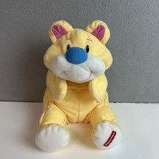 Fisher Price Vintage Yellow Rumple Bear Blue Nose 1998 Floppy Plush 15" Teddy
