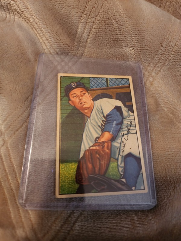 1952 Bowman Carl Erskine #70 Brooklyn Dodgers MLB Trading Card