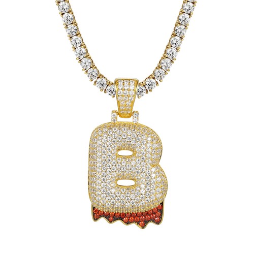 14k Gold Tone Letter B Pendant Custom 