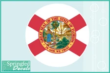 FLORIDA Flag ROUND Vinyl Decal Car Truck Sticker Florida State Flag Sticker