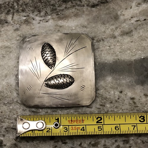 Spilla pigna vintage Stuart Nye modernista in argento sterling - Foto 8 di 9