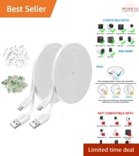 2Pack 20FT Waterproof Micro USB Power Extension Cable for Security Cameras