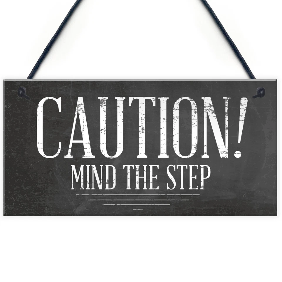 Mind The Step Sign Warning Caution Health & Safety Hanging Door Wall Sign Plaque - Image 1 of 4