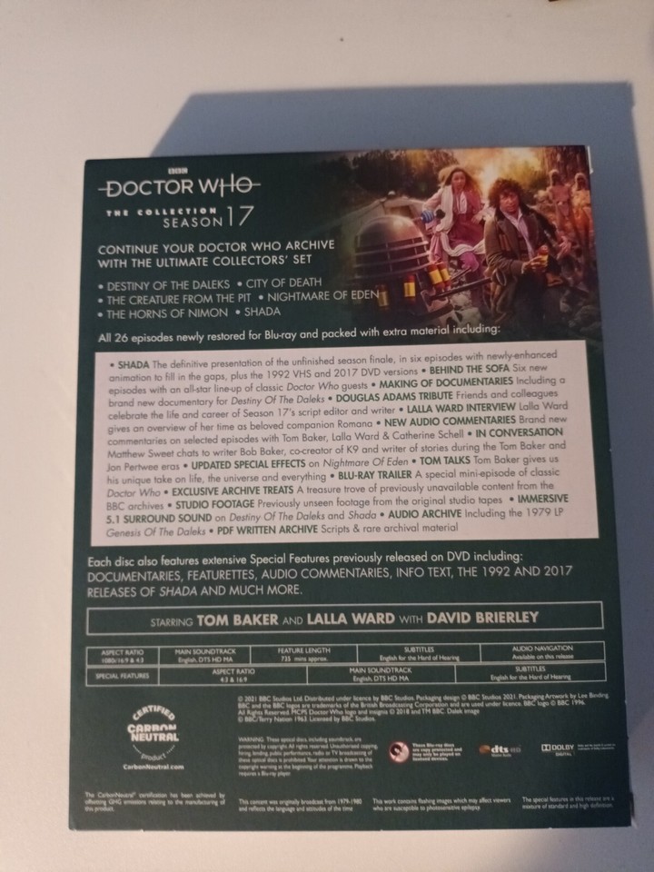 Doctor Who The Collection Season 17 Blu Ray eBay