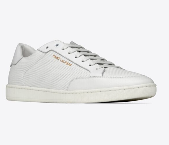 SNEAKERS YSL SAINT LAURENT COURT CLASSIC SL 10 IN PELLE TRAFORATA E CAMOSCIO