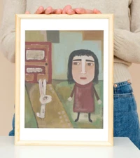 Buy 2 Get the 3rd FREE,  8.5 x 11,  Art PRINT, Wall Art, Rabbit, Folk Art, Naive