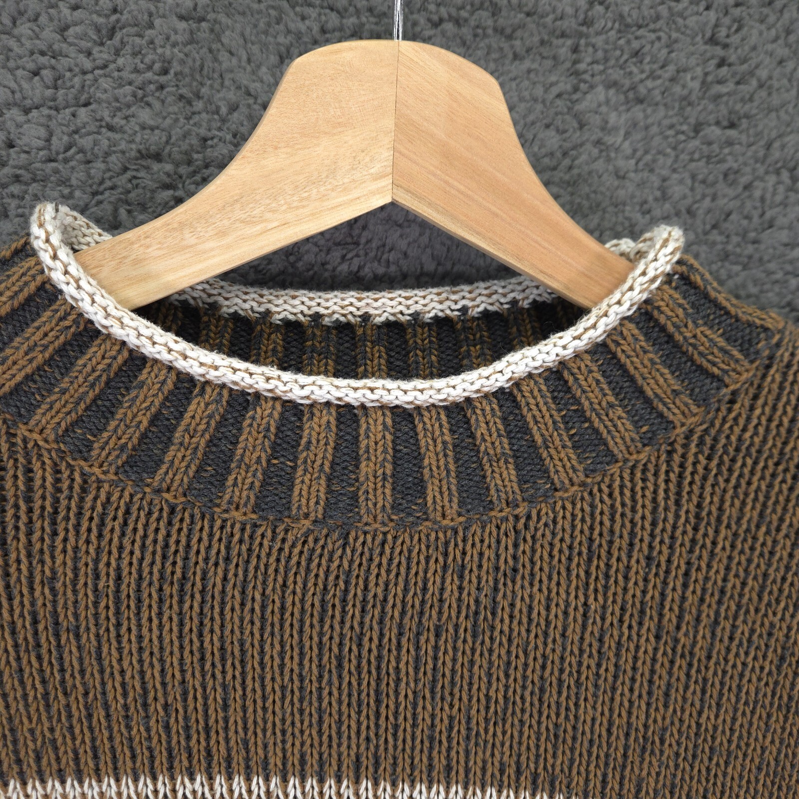 Pendleton  Pullover Striped Sweater XL Brown Whit… - image 5