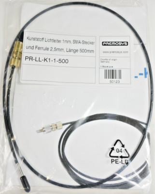 Premosys Kunststofflichtleiter PR-LL-K1-1-500 | SMA-Stecker & Ferrule 2,5mm |OVP