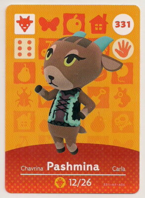 Animal Crossing amiibo Card: Pashmina 331 Series 4 Goat New