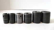 Snap On Tools 6 Piece 1/2 Drive 6 Point SAE Impact Short Socket Set 1/2” - 1”